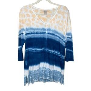 Zenergy Tie-Dye Cotton - Blend Tunic lenth Top Size 1 (8/10)